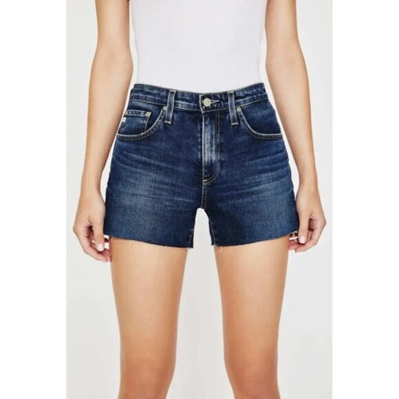 AG Adriano Goldschmied The Hailey Cut Off Denim Shorts 33 New - Picture 1 of 7